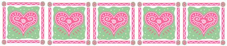 Valentine Day border with hearts for Valentine recipes page