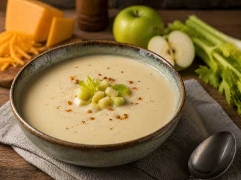 Apple cheese soup with celery