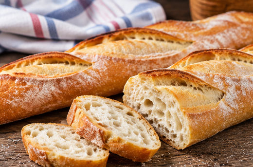 Homemade French baguettes
