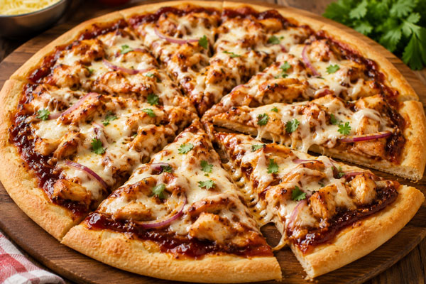 Barbecue chicken pizza