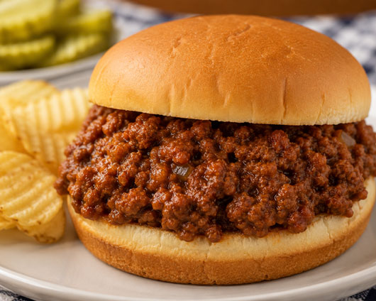 Homemade barbecue ground beef sandwiches