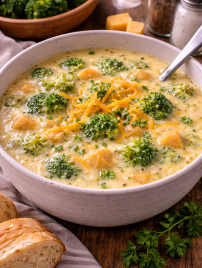 creamy broccoli cheese soup