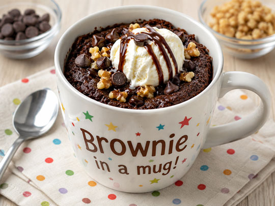 Microwave brownie in a mug