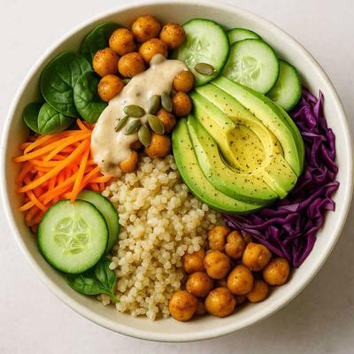 Buddha bowl with tahini sauce