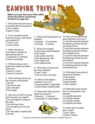 Printable Games for Camping bargain pack of 16