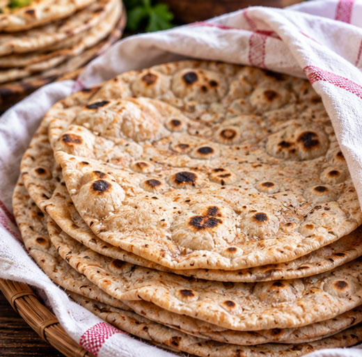 Homemade Indian chapati flatbread