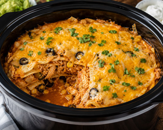 Crock Pot Chicken Tortilla Casserole