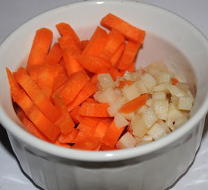 chopping vegetables