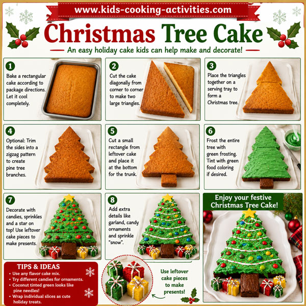 Christmas tree cake step by step