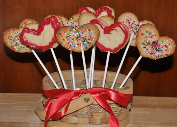 heart cookies  bouquet