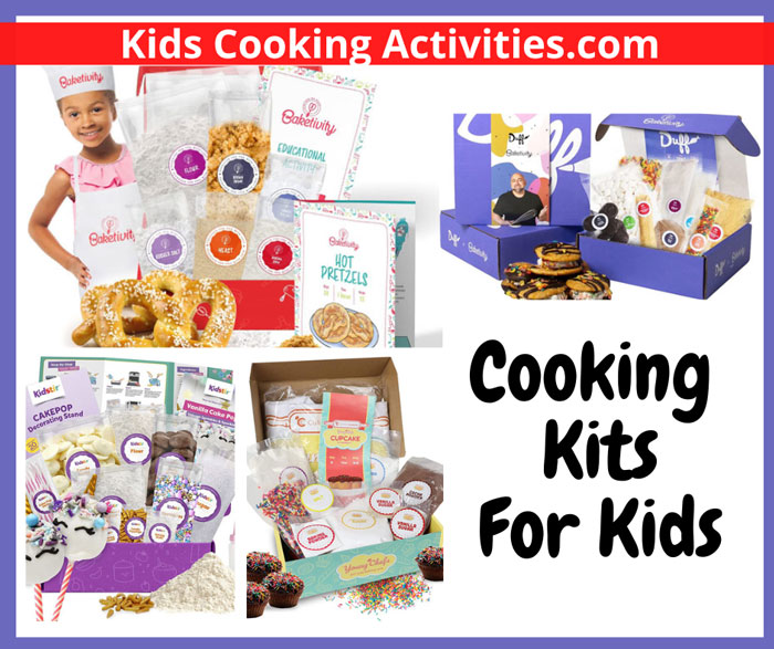 Kids Cooking Kits that have everything needed for a cooking experience.