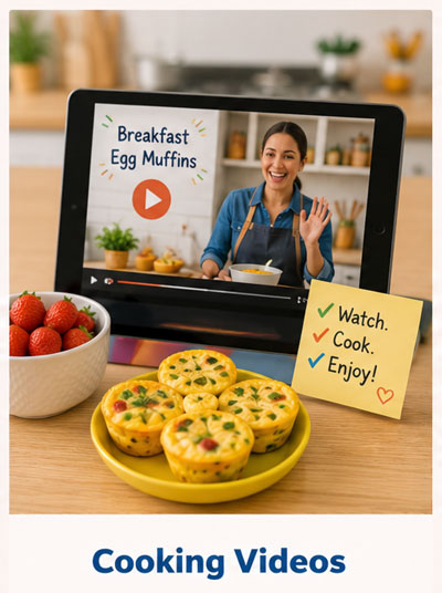 Kids cooking videos and recipe demonstrations