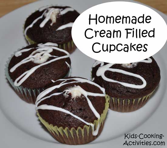homemade cream filled cupcakes