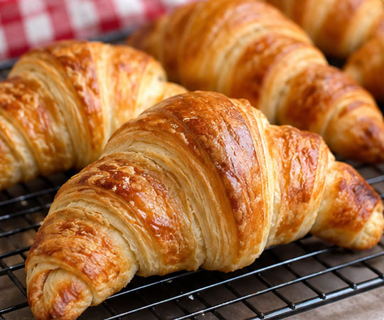 Homemade croissants for a Paris theme dinner