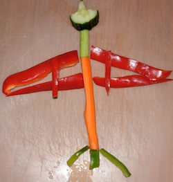 dinosaur skeleton veggies