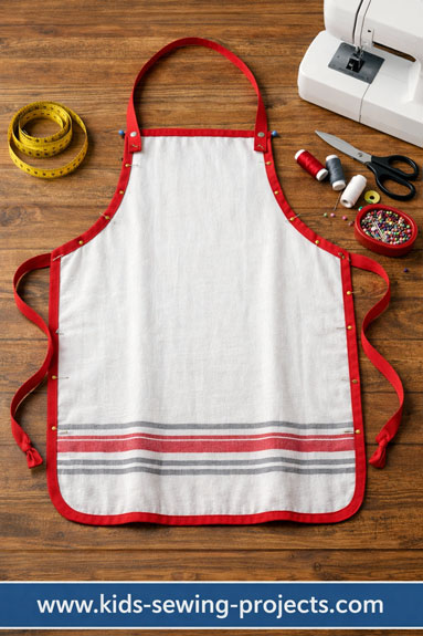 Easy kids apron sewing project
