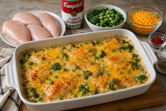 Simple chicken casserole for busy family dinners