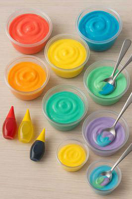Edible color mixing paint pots