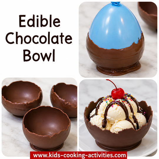 Edible chocolate bowl craft for kids
