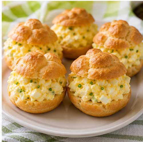 Egg salad croissant sandwich