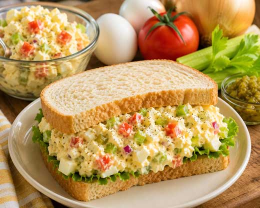 Egg salad sandwichwith extras