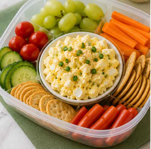 Egg salad cracker snack box