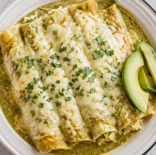 Easy Green Chicken Enchiladas
