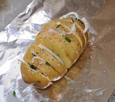 fanned potatoes