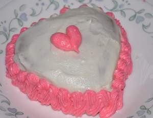 cake with frosting heart