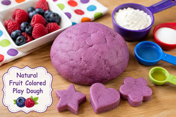 Natural fruit colored play dough