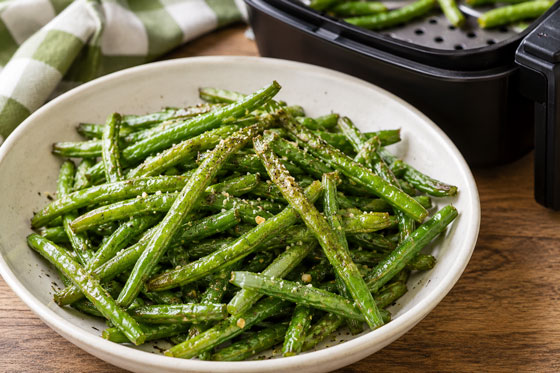Air-fried green beans