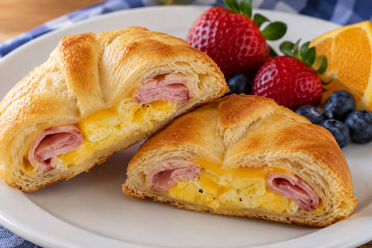 Ham and egg crescent rolls