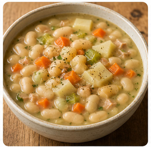 Homemade white bean soup