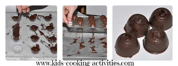 making homemade chocolates