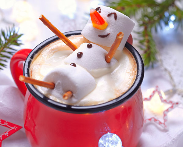snowman in hot chocolate