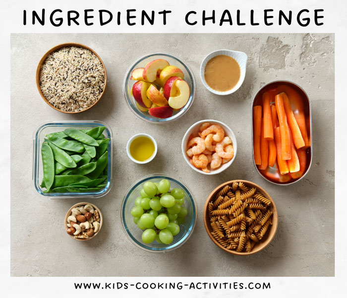 Kids ingredient challenge cooking activity