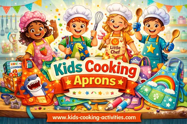 Kids cooking aprons with fun apron styles for young chefs