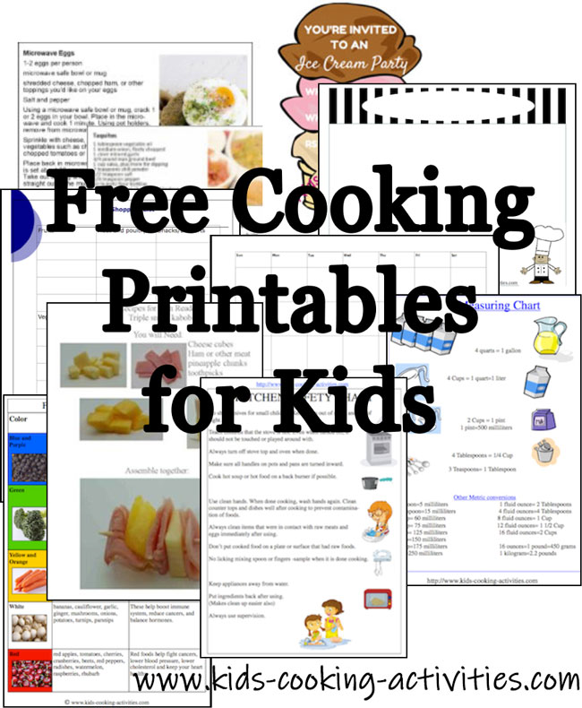 Free Kids Cooking Printables
