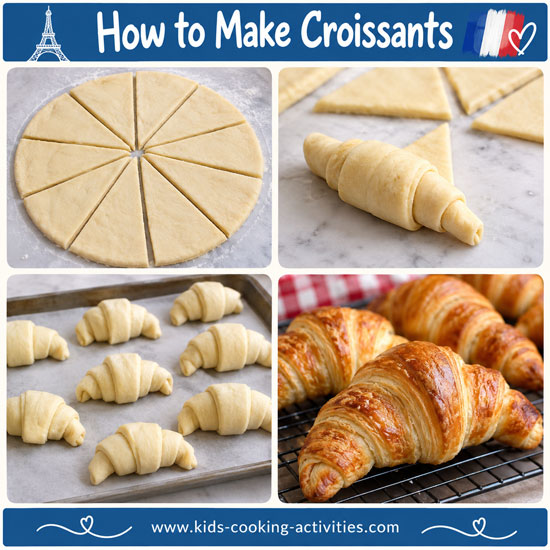 How to shape homemade croissants step by step
