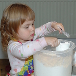 measuring flour