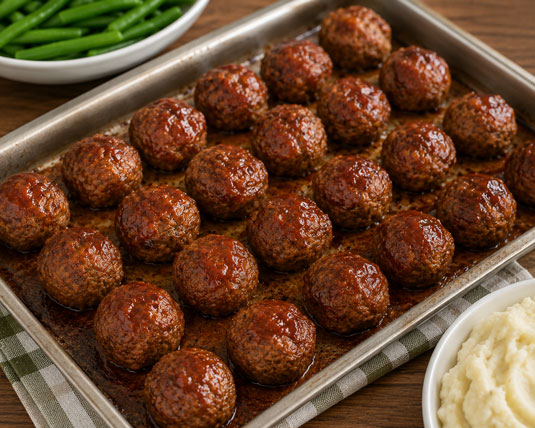 Homemade barbecue meatballs