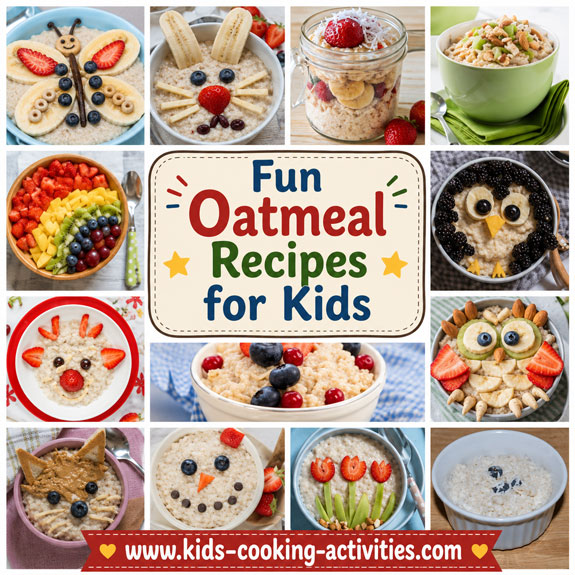 Oatmeal recipes for kids with fun toppings