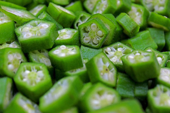 okra sliced