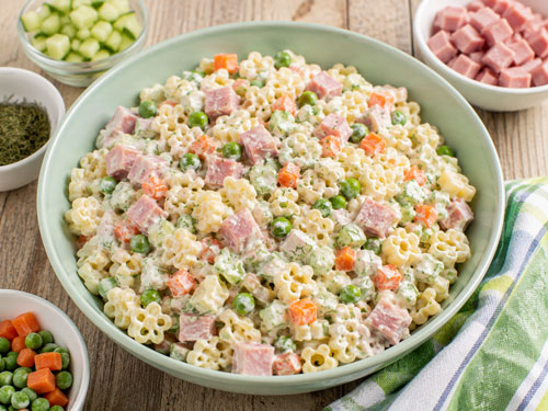 Easy ham pasta salad