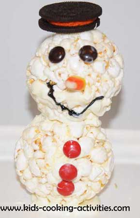 popcorn snowman