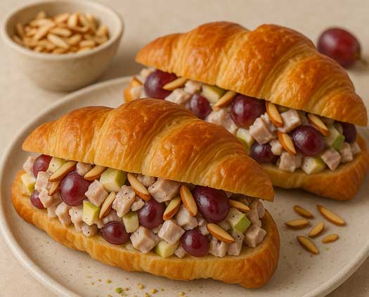 Pork grape croissant sandwich