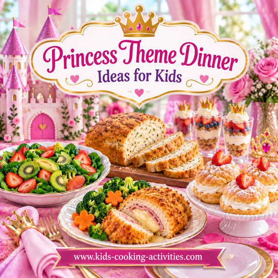 Princess theme dinner and royal party food ideas for kids