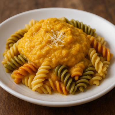 Creamy pumpkin alfredo pasta