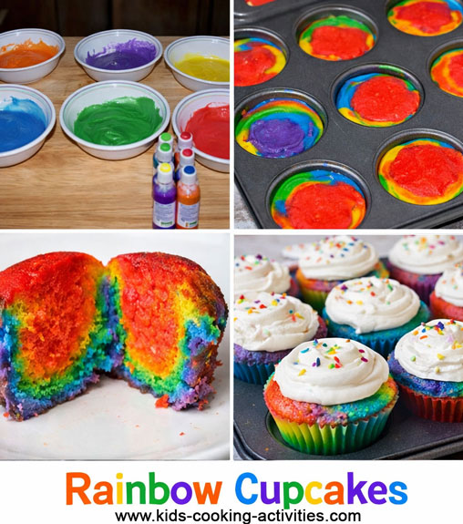 rainbow cupcakes with colorful batter layers- KCA/CHGT