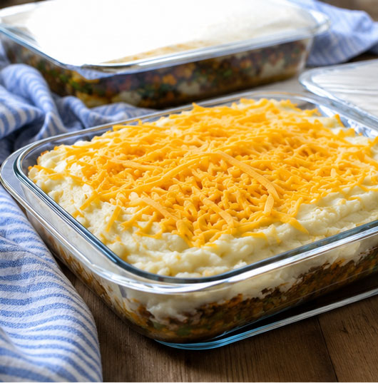 Make-ahead beef shepherd's pie with colorful vegetables
